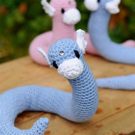 Poseable Crocheted Dratini - Shut Up And Take My Yen