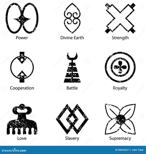 African Adinkra Symbol Icon Set Cartoon Vector | CartoonDealer.com #58492657