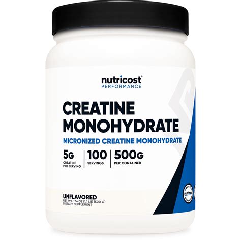 Nutricost Creatine Monohydrate Powder 500 Grams (Unflavored) Supplement ...