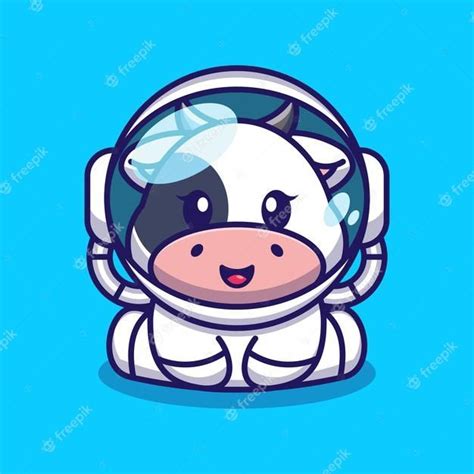 Cute Baby Cow in Astronaut Suit