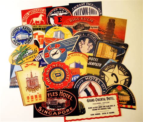 Luggage Labels 24 Reproduction Vintage Travel Labels & - Etsy