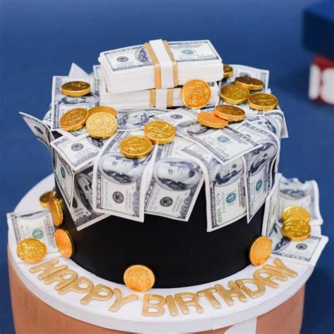 Overflowing Stack Of Money Cake