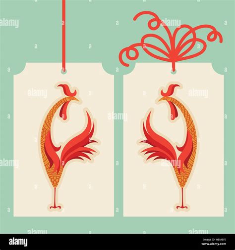 Vector decorative rooster with hand drawn ornamental body. Zodiac ...