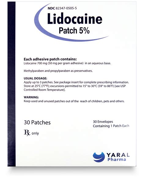 Lidocaine Patch 5% - YARAL Pharma Inc.