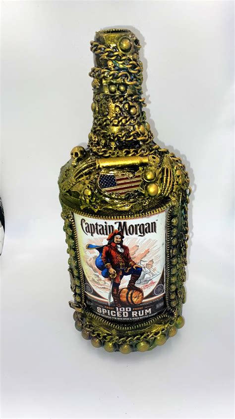 Captain Morgan Liquor Bottle Art, Steam Punk Decor, Steam Punk Bottle ...