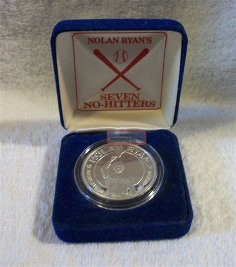 Nolan Ryan 7 No - Hitters Commemorative 1 Ounce. 999 Silver Coin With