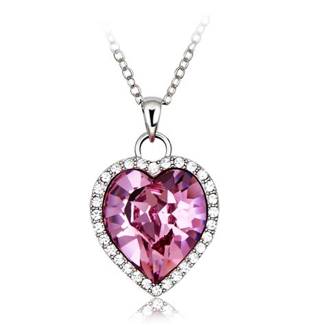 Swarovski Pink Heart Necklace | vlr.eng.br