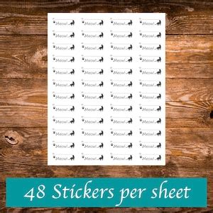 Cat Meow Medium Postcard ID Stickers 48 Stickers per Sheet Very Small ...