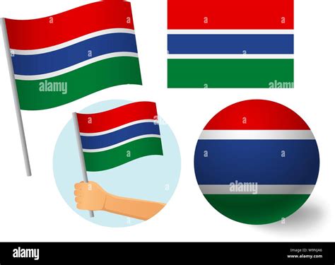 Gambia flag icon set. National flag of Gambia vector illustration Stock Vector Image & Art - Alamy