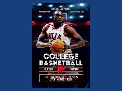 Free College Basketball Flyer Template (PSD)