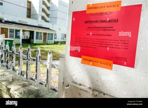 Miami Beach Florida,city final notice code compliance unsafe structure,building department ...