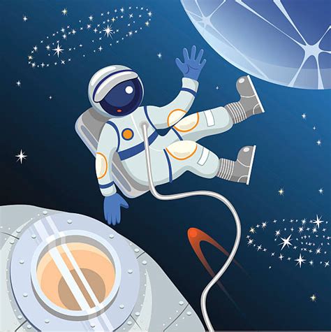 Royalty Free Astronaut Floating In Space Clip Art, Vector Images ...