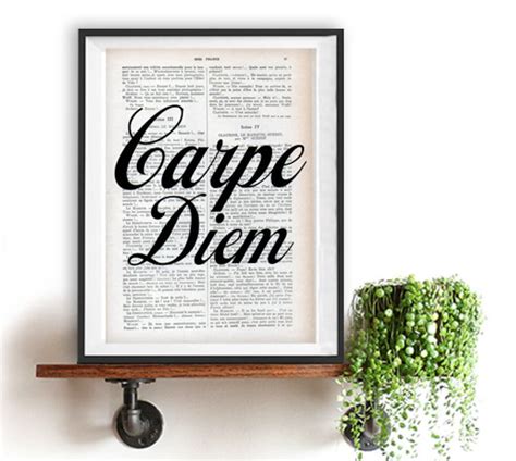 Carpe Diem Latin Print, Inspirational Poster Typography Home Decor ...