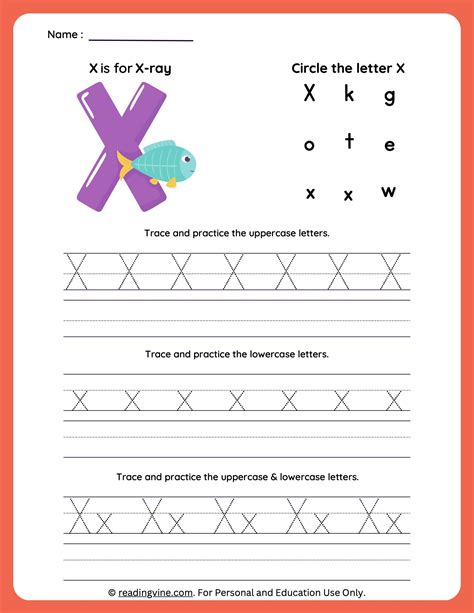 Letter X Tracing | Worksheets for Preschool