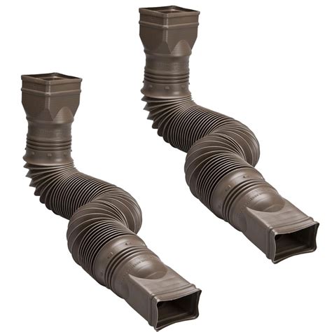 2-Pack Brown Flexible Downspout Extension Gutter Connector Rainwater Drainage - Walmart.com