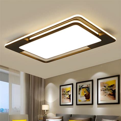 Rectangular Living Room Flush Mount Light Acrylic Contemporary LED ...