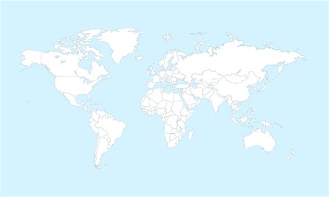 World map with countries borders outline. 4105317 Vector Art at Vecteezy