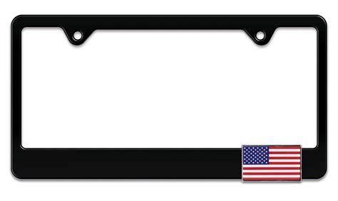 3D Modern American Flag Black Metal License Plate Frame | Elektroplate