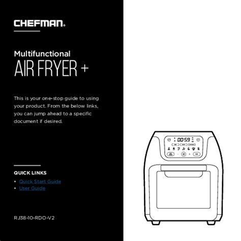 Chefman Multifunctional Air Fryer Manual and User Guide