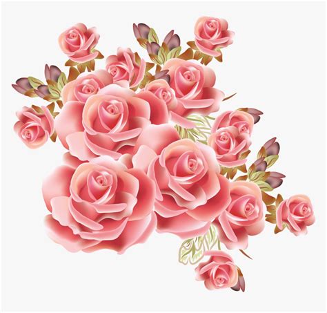 Bouquet Clipart Border - Rose Gold Flower Png, Transparent Png - kindpng