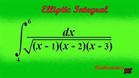 Elliptic Integral | Elliptic Integral of the first kind example - YouTube