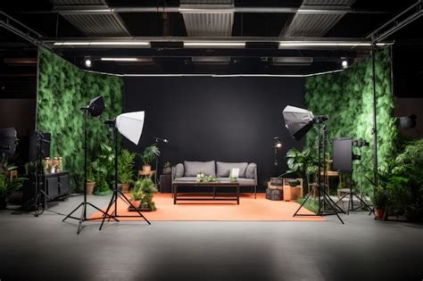 Premium AI Image | Photography studio with professional spot lights