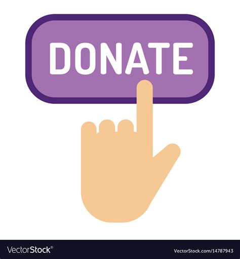 Donate button help icon Royalty Free Vector Image