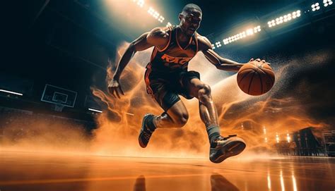 Premium AI Image | Basketball editorial dynamic photography in action