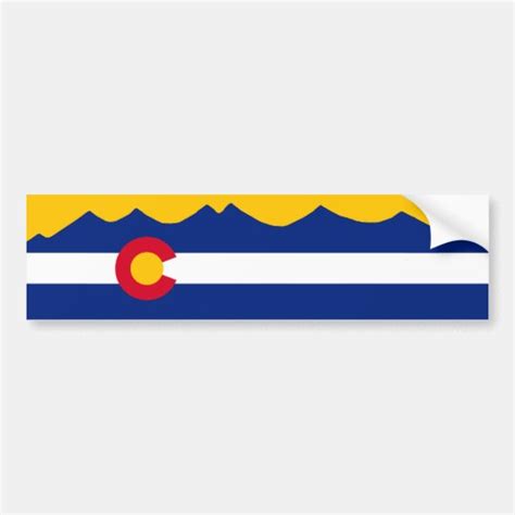 Colorado Flag & Mountain Range Bumper Sticker | Zazzle.com