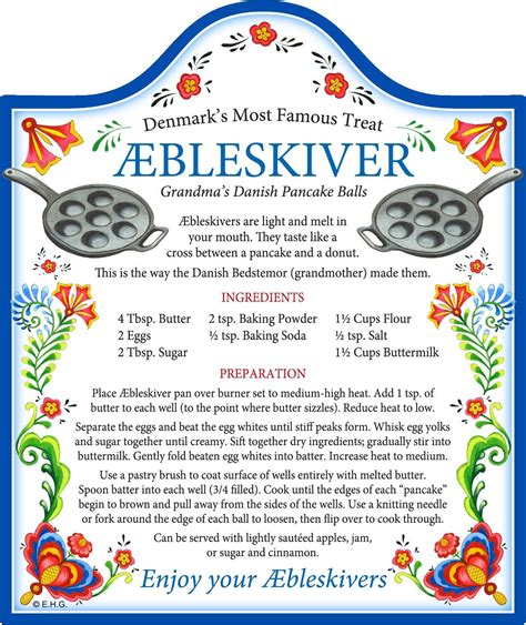 Aebleskiver Recipe Decorative Kitchen Trivet | Aebleskiver recipe ...