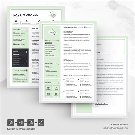 Resume Template 3 Page Free On Behance - Riset