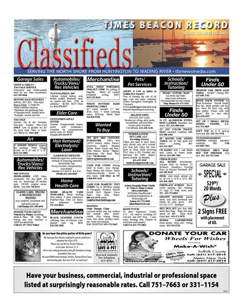 Classifieds - October 1, 2015 by TBR News Media - Issuu