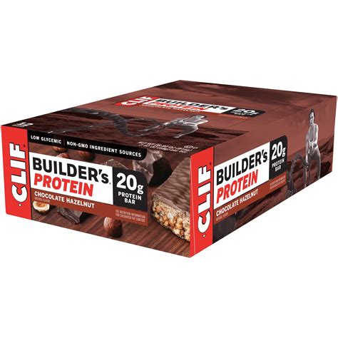 Clif Bar - Builder's Protein Bars Box Chocolate Hazelnut - 12 Bars ...