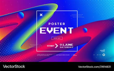 Modern design event poster with 3d flow shape Vector Image