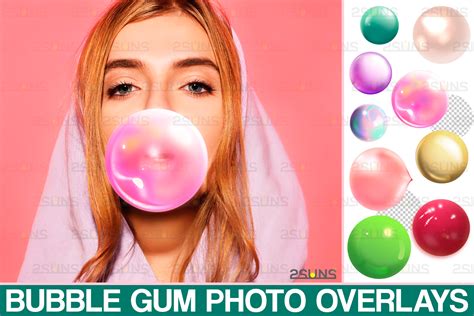 100 Blowing Bubble Gum Photo Overlays Graphic by 2SUNS · Creative Fabrica