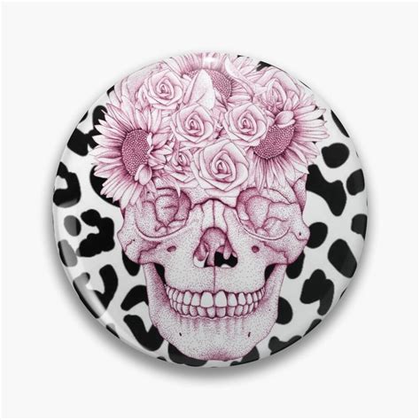 "Skull with Cheetah Background" Pin for Sale by Lukasz Czyzewski ...