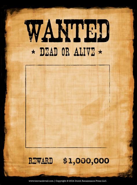 Blank Wanted Poster Template | Make Your Own Wanted Poster | Poster ...