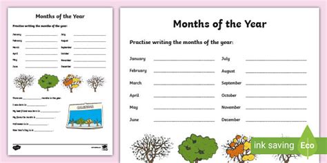 Months of the Year Worksheet / Worksheet (teacher made)