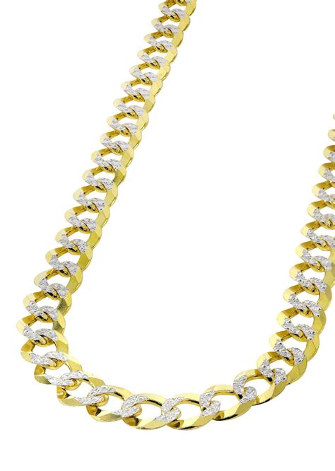 Gold Chain - Hollow Diamond Cut Mens Cuban Link Chain 10K Gold – FrostNYC