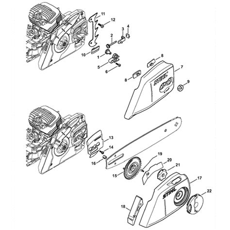 Stihl MS 291 Chainsaw (MS291) Parts Diagram, Chain Tensioner Chain sprocket cover