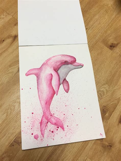 Watercolor dolphin, art, pink | Pink drawing, Dolphin art, Dolphin painting