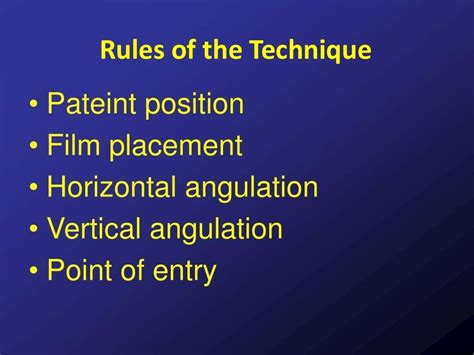 Bisecting angle technique