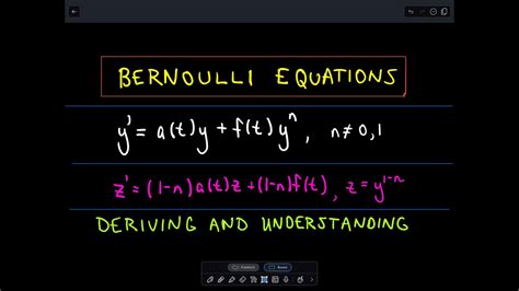 Bernoulli Equation for Differential Equations , Part 1 - YouTube