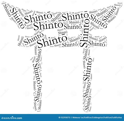 Symbol Of Shinto Religion. Word Cloud Illustration. Stock Illustration ...