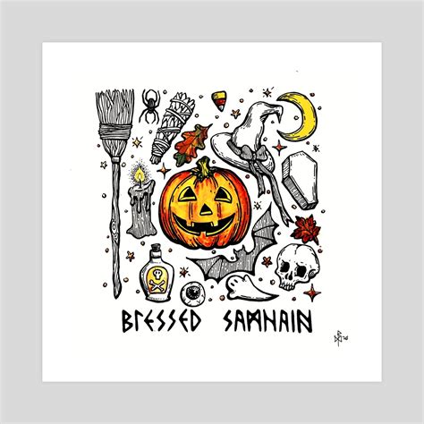 weirdwitchtober print 31- Blessed Samhain, an art print by Blue Rayven Designs - INPRNT