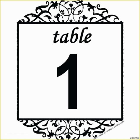 Table Number Template Free