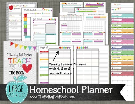 The Polka Dot Posie: NEW! Teacher & Homeschool Planners