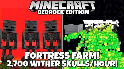 Minecraft Bedrock: WITHER SKELETON FARM TUTORIAL! Beacon Factory! 2,700 Skulls/Hour! MCPE Xbox ...