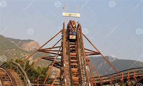 Lagoon Park Roller Coaster editorial stock photo. Image of white - 26203658