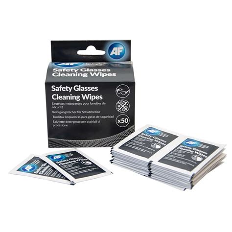 AF Safety Glasses Cleaning Wipes In A Box Of 50 Individual Impregnated ...